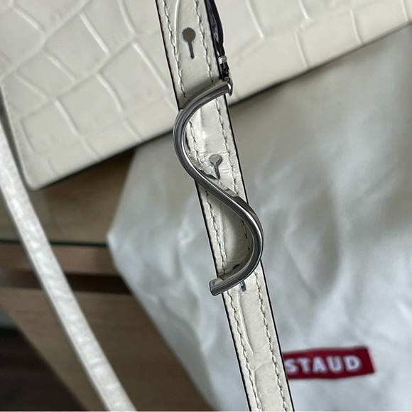 STAUD Mini Croc Embossed Leather Hobo Bag - Picture 6 of 11